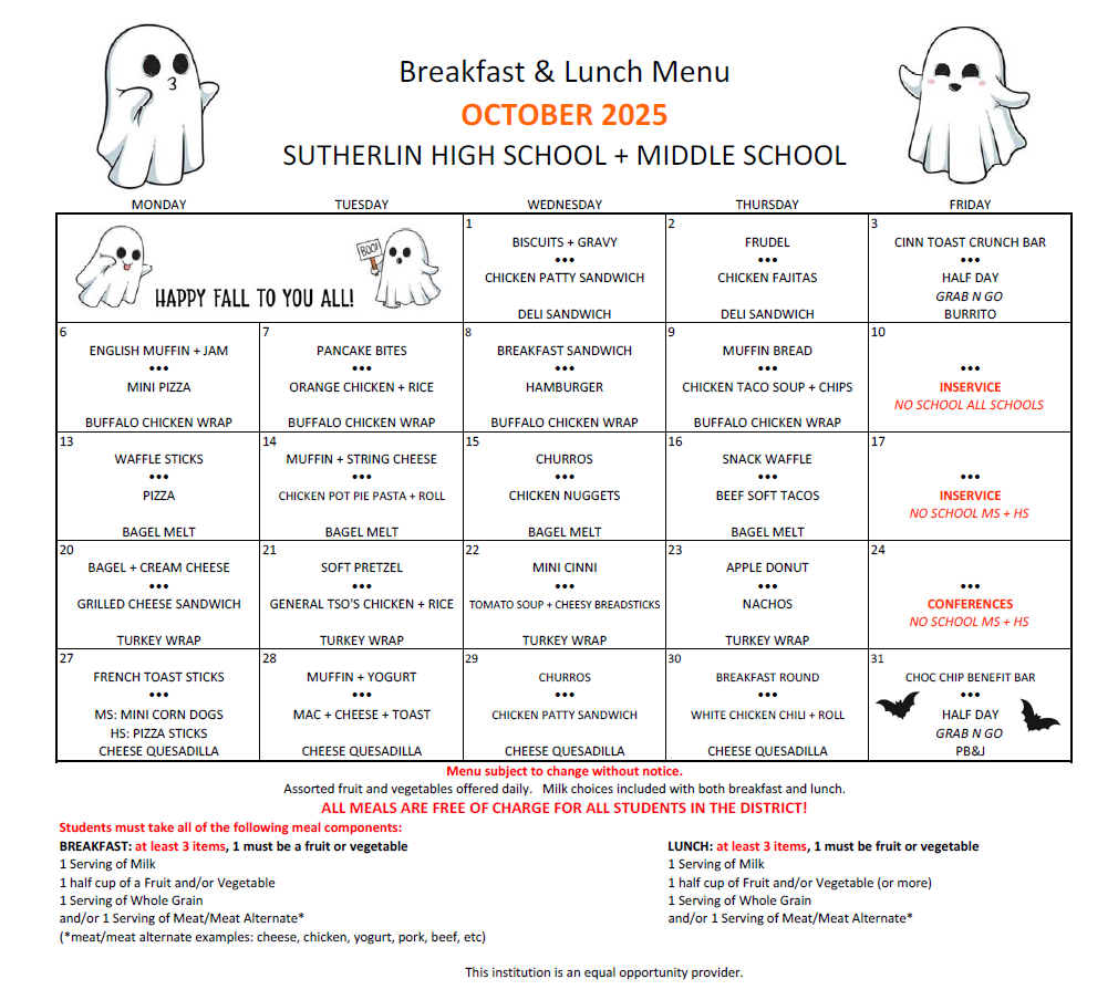 october menu