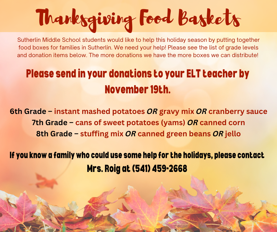 Bring in donations to your ELT teacher! 