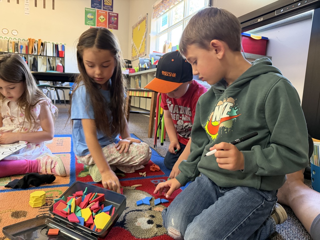 Picture of kindergarten students participating in hands-on math learning