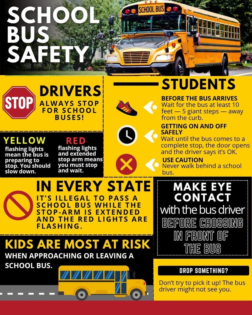 🚌 School buses will soon be back on the road!  Please slow down, stay alert, and always stop for a school bus when its red lights are flashing and the stop arm is extended. A few extra moments of patience can help keep our students safe.  Let’s work together for a safe start to the school year! 💛🐾  #SutherlinSchools #SchoolBusSafety