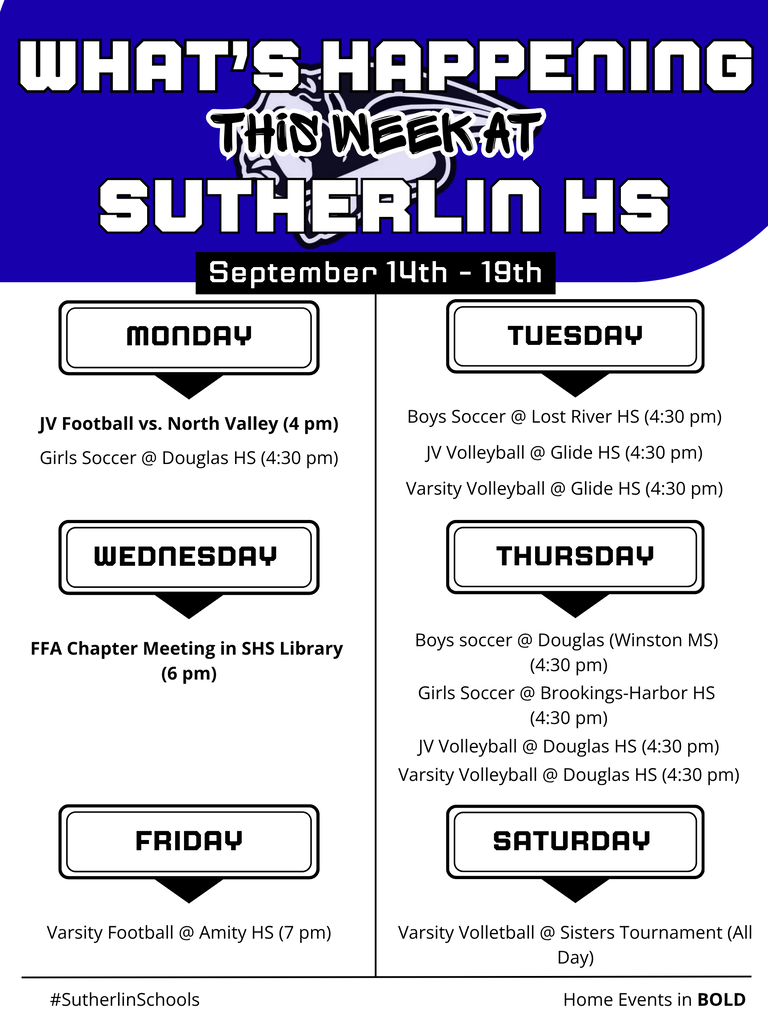 What's Happening at SHS Flyer (9.14.26)