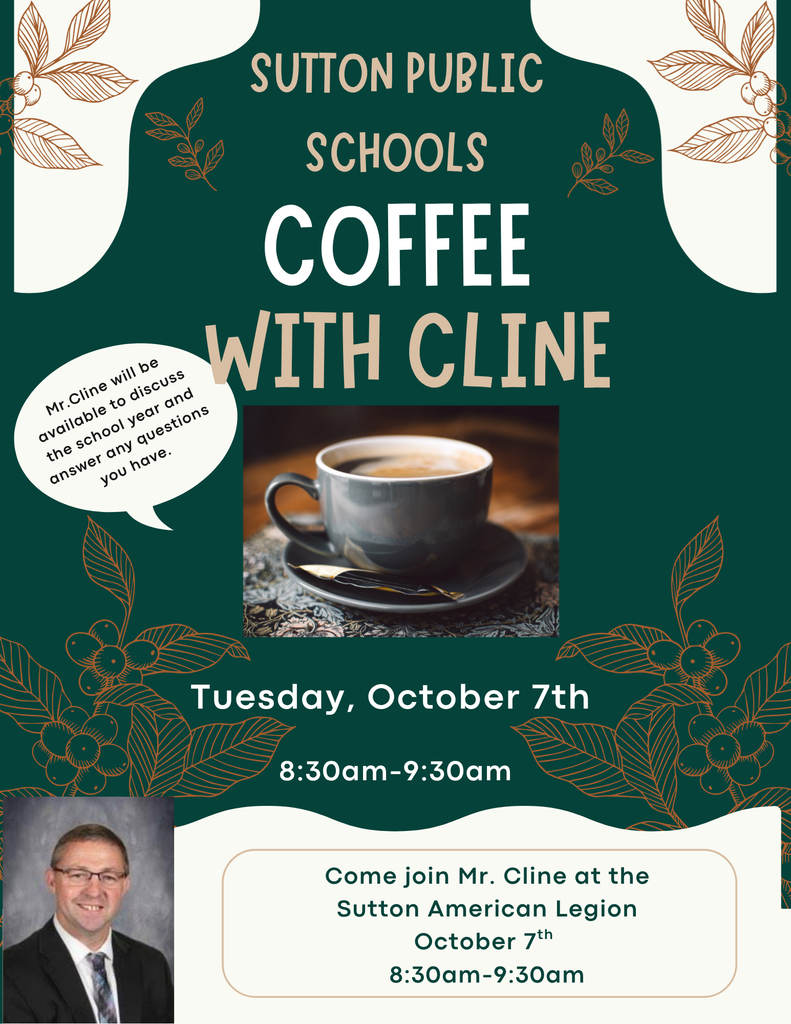 Stop in and grab a cup of coffee with Mr. Cline see details below.