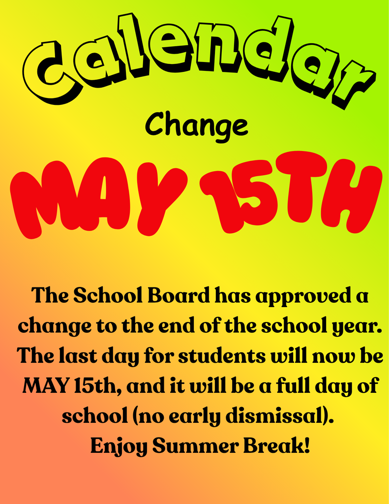 Last day of school change. 