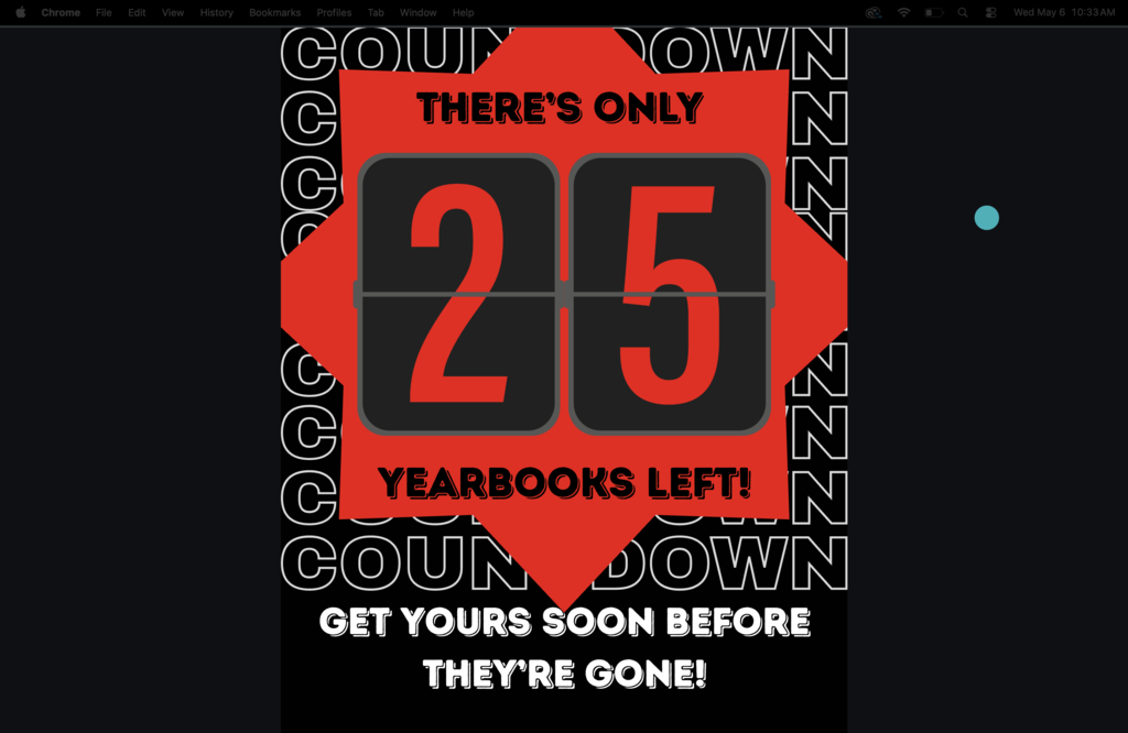 The image shows the number of yearbooks going down from 25  because there are only 25 yearbooks left.