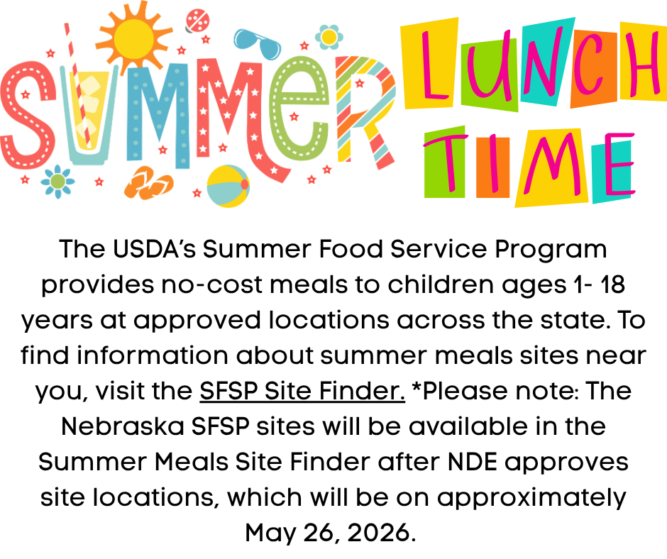Summer Lunch Program at participating locations. Check the sfsp site finder at https://usda-fns.maps.arcgis.com/apps/webappviewer/index.html?id=e27b6688505340baa54f684193656cdb