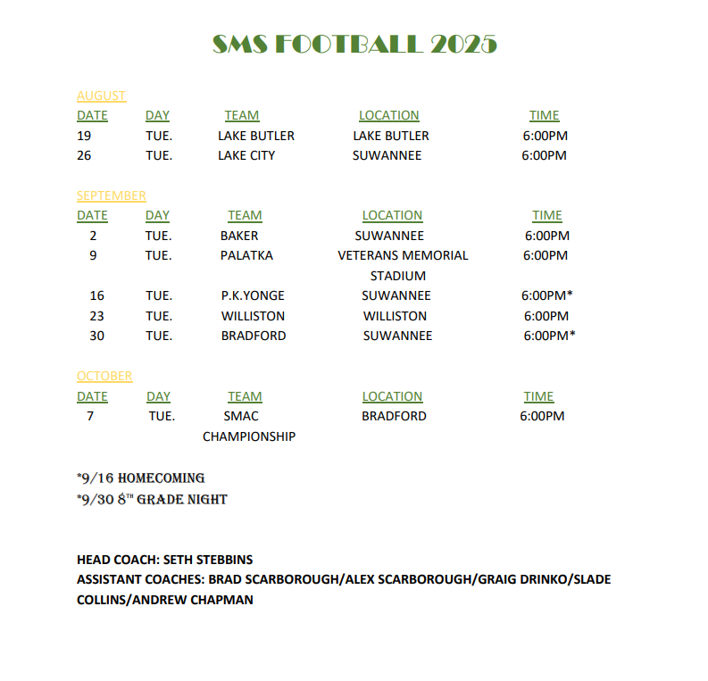 Football Schedule