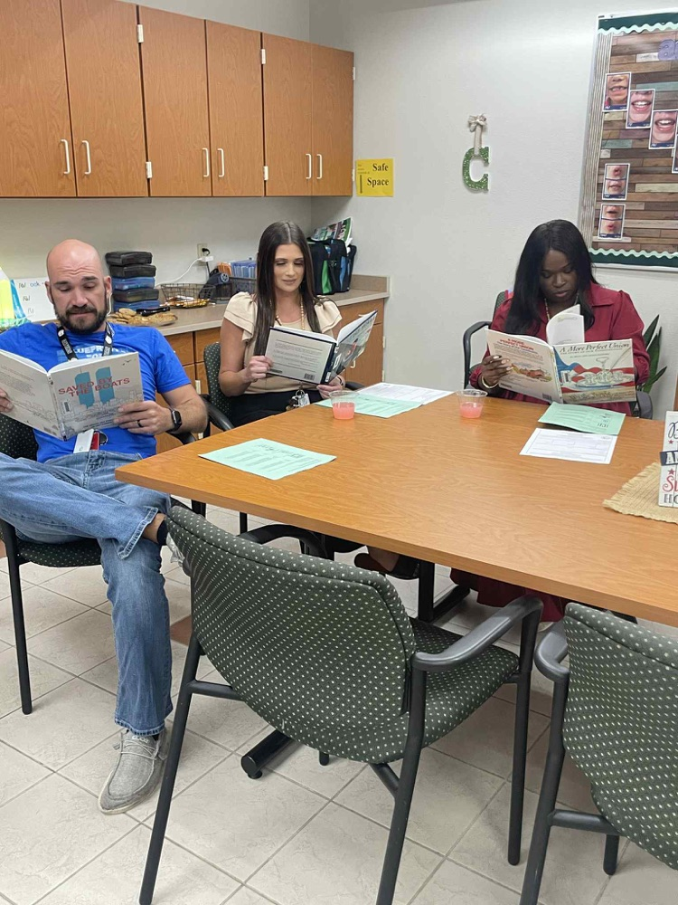 Fifth Grade into their books  