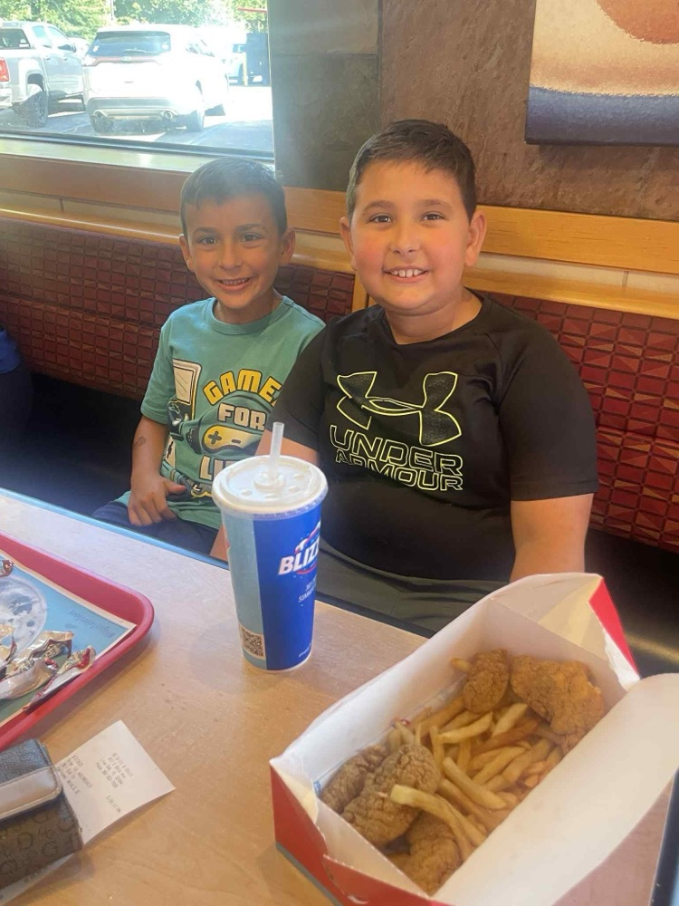 Brothers enjoying Dairy Queen Night  