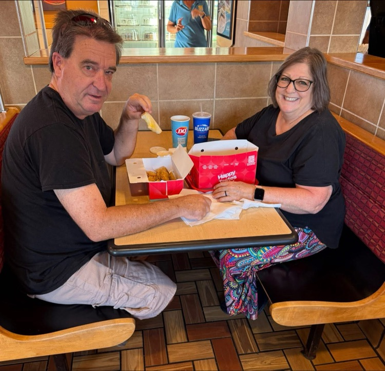 Staff enjoying Dairy Queen night  