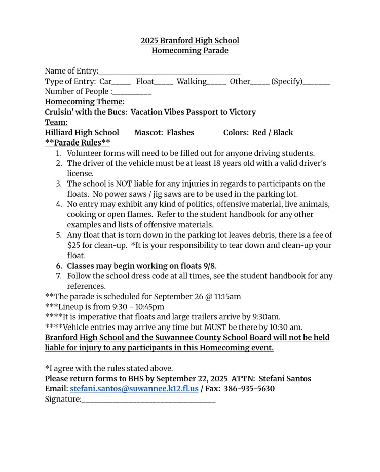 parade form