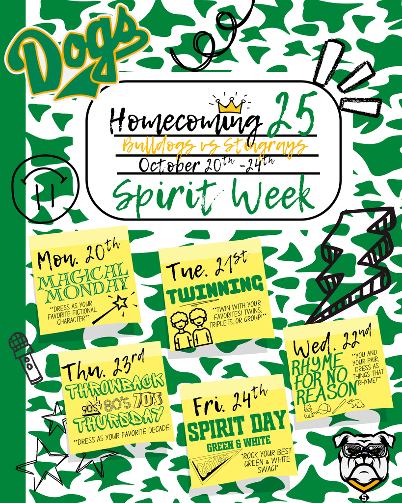 Spirit Week 2025 Dress Up Days!