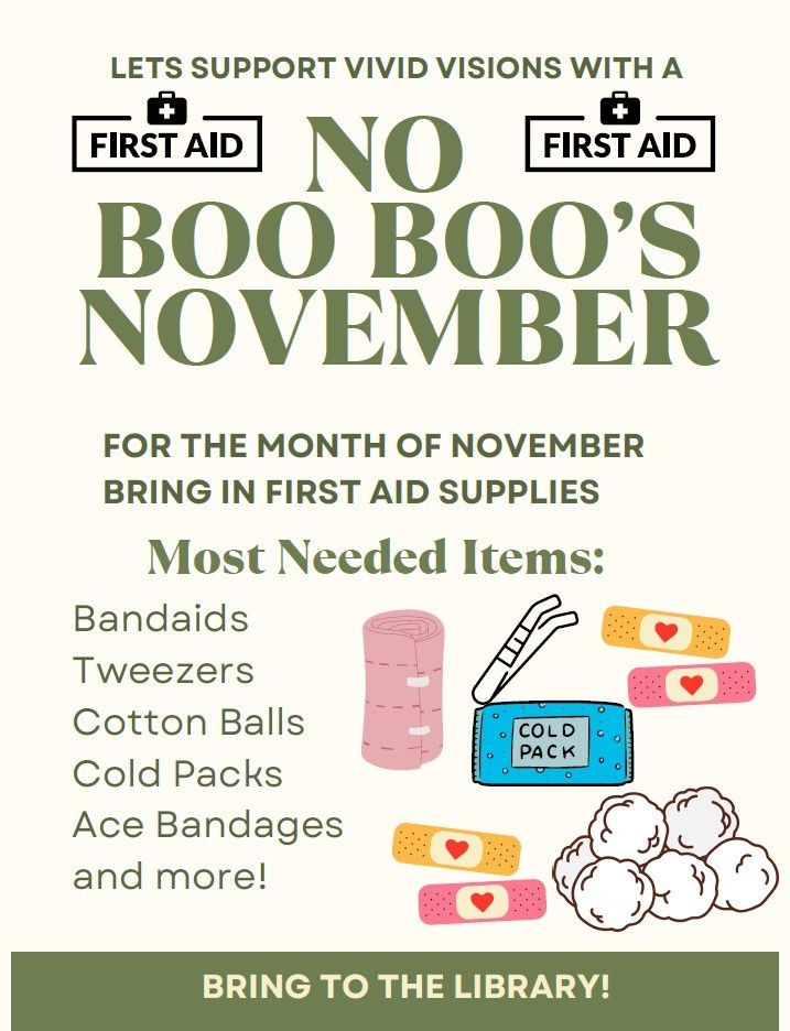 flyer for vivid visions to bring in first aid supplies