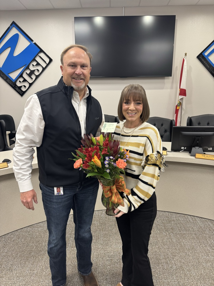 Katie Greene with Superintendent Gray