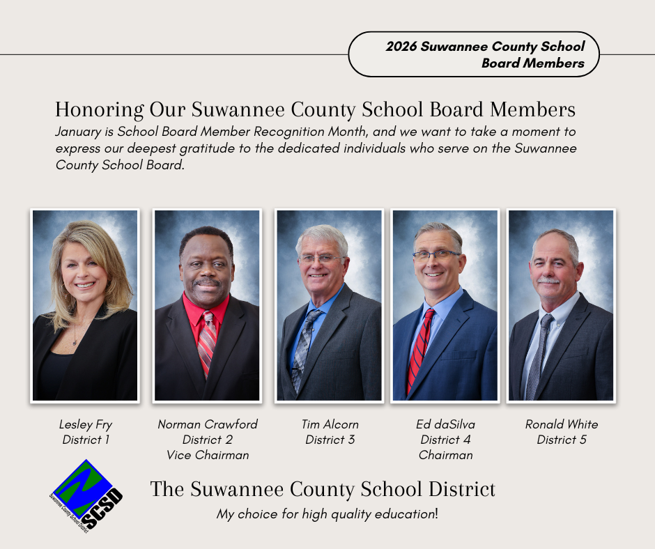 2026 Suwannee County School Board Members