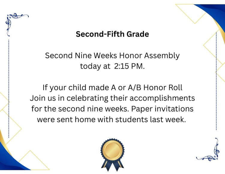 Honor Roll Assembly for Second Nine Weeks