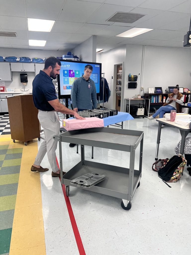 Jacob Brown showing RIVEROAK student instruments
