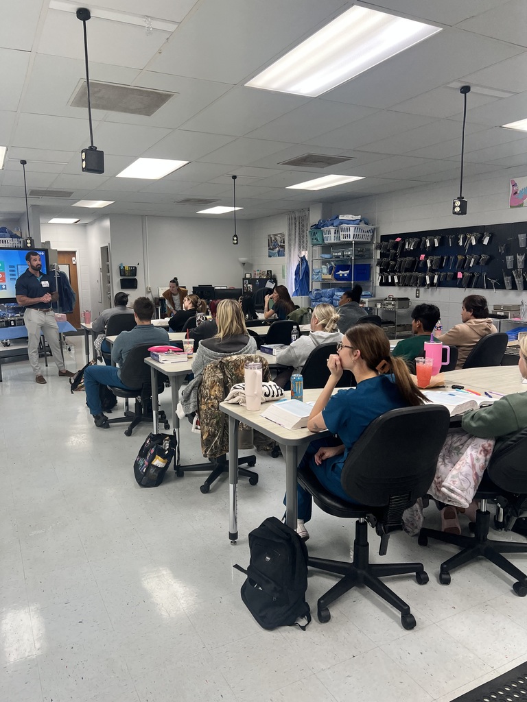 Surgical Technology students listening to Jacob Brown talk about instruments