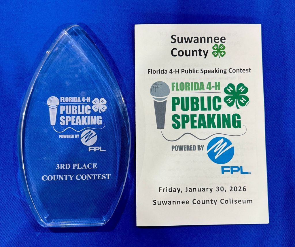 picture of tropicana speech brochure and 3rd place award