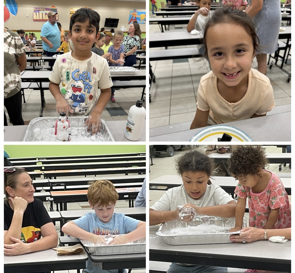 Students building snowmen at the Blizzard of Brilliance Event