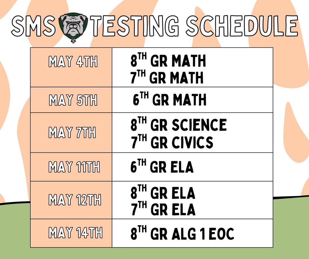 SMS May testing Schedule