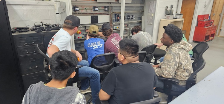 Electricity class learning Programmable Logic Controllers today. 
