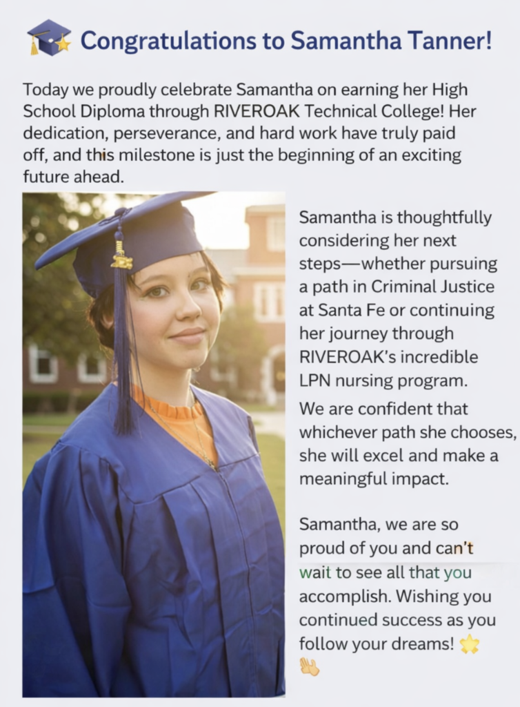 Congratulations to Samantha Tanner! 