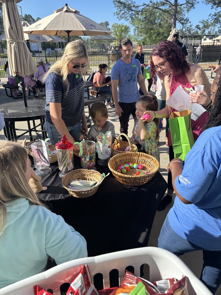 Students looking at baskets