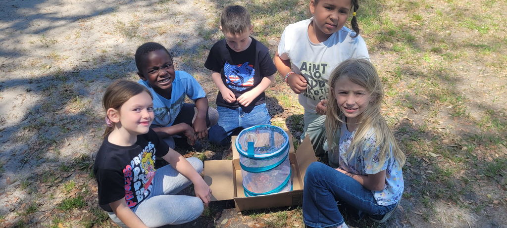 1st grade releasing butterflies