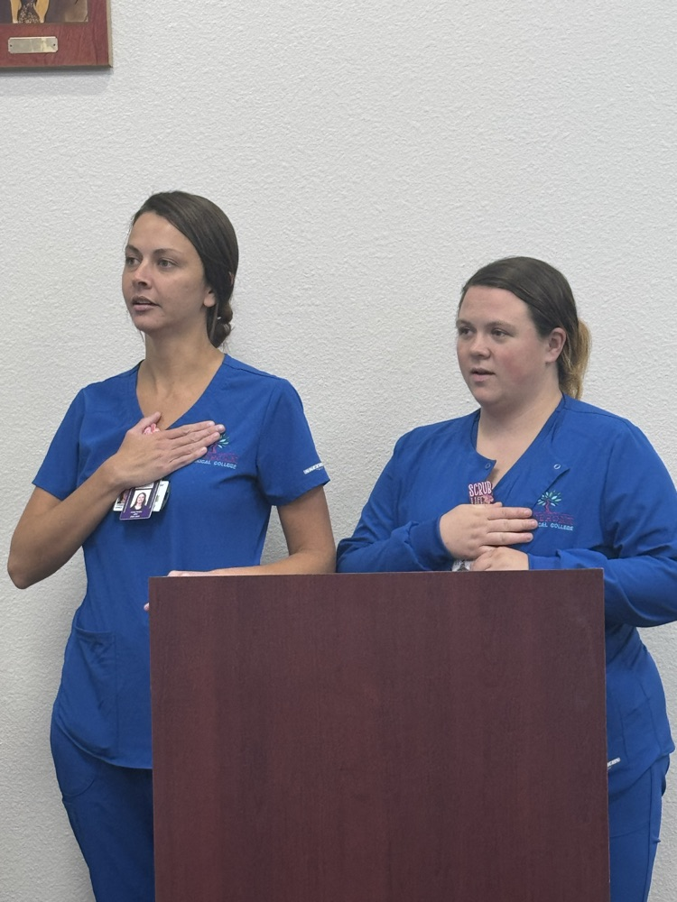 Practical Nursing students leading the pledge