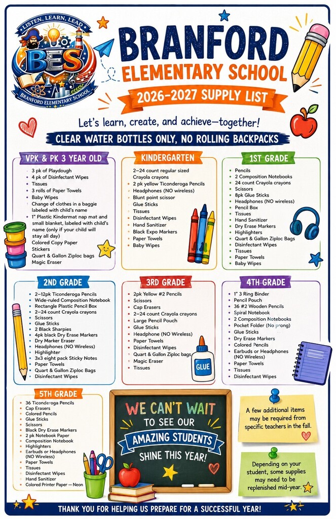 School Supply List 2026-2027