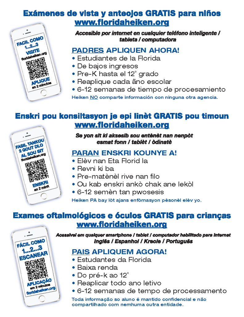 No Cost Eye Exams and Glasses for Children - Spanish