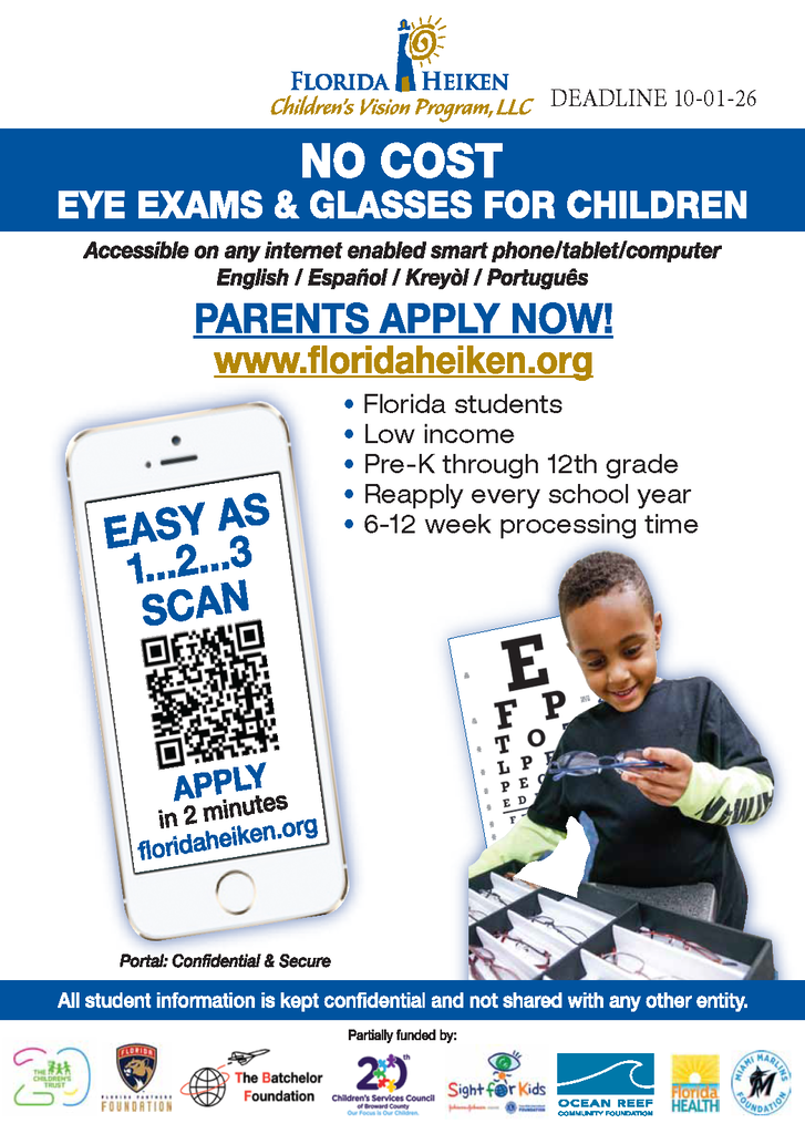 Free eye exam flyer