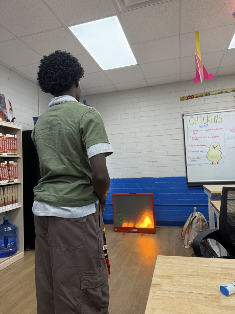 Students learned about fire safety. 