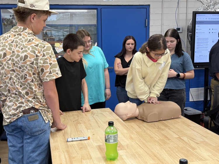 Students learned about how to perform CPR. 