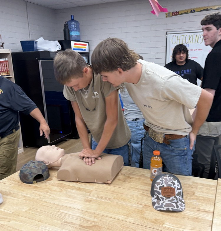 Students learned about how to perform CPR. 