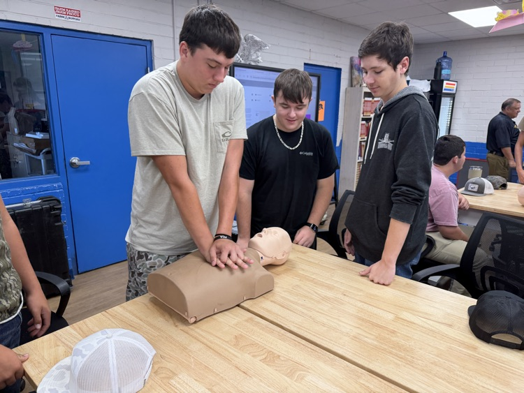 Students learned about how to perform CPR. 