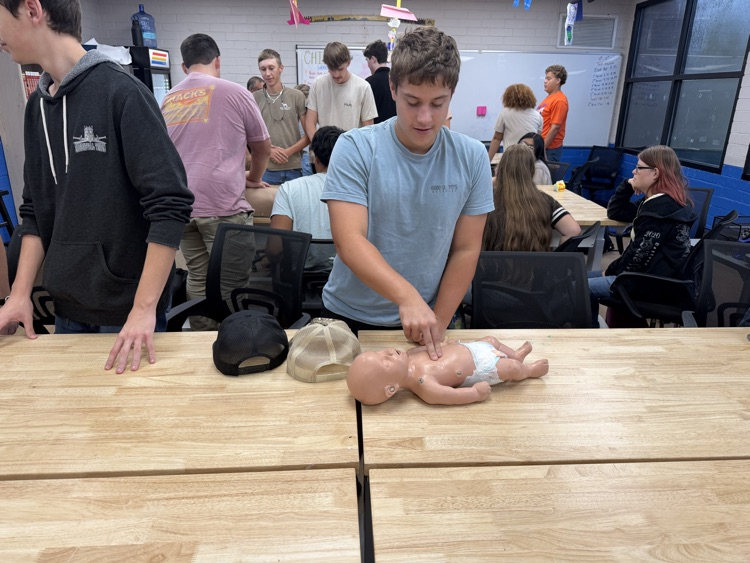 Students learned about how to perform CPR. 