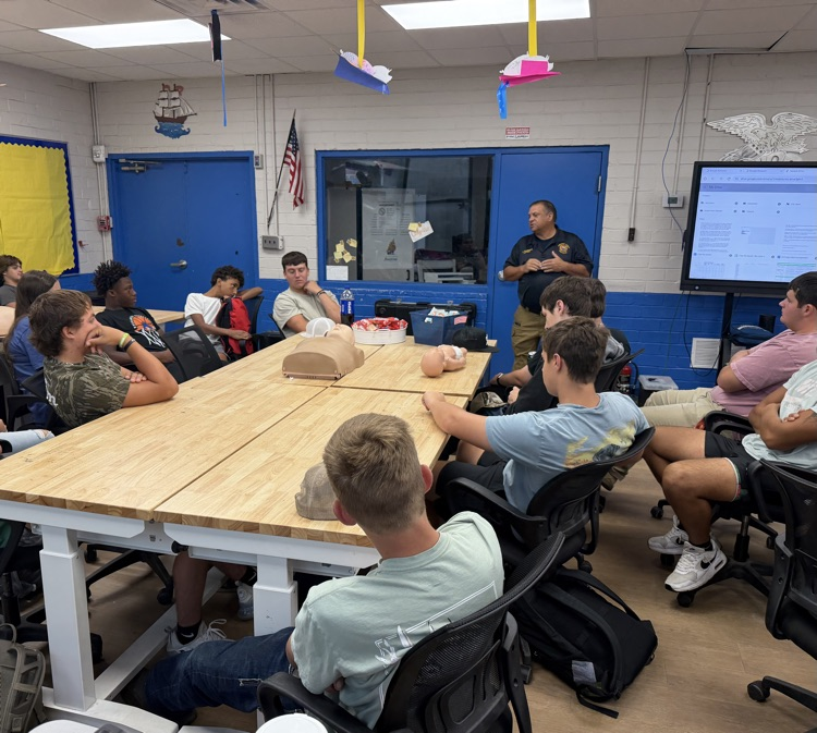 Students learned about how to perform CPR. 