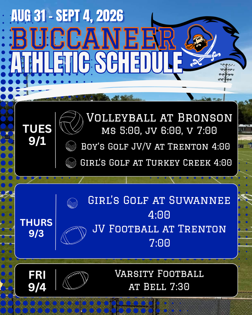 Weekly Athletic Calendar 