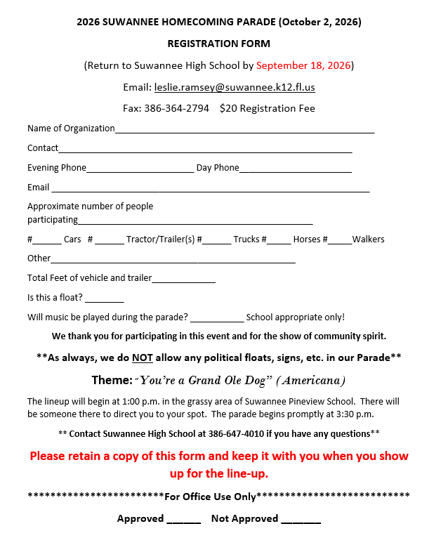 Parade Registration