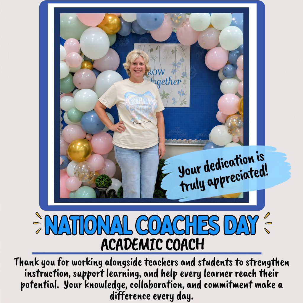 National Coaches Day flyer celebrating our very own Academic Coach