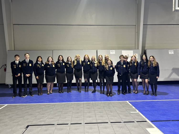 Branford Middle and Branford High FFA Officers at Chapter Officers Leadership Training.