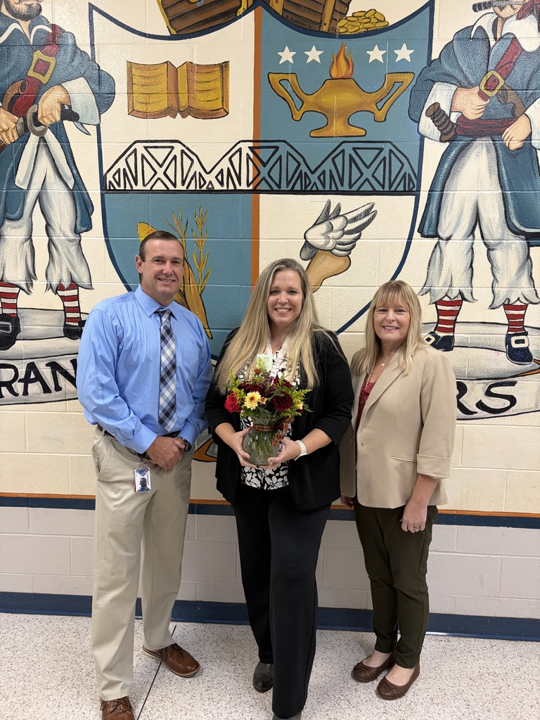 Abbey Taylor of Branford High School, our Assistant Principal of the Year, with Assistant Superintendents Barrs and Wilkerson