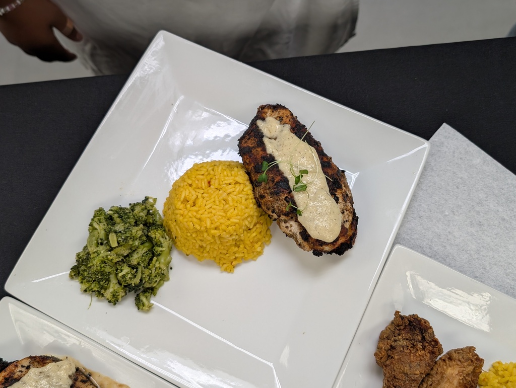 Chicken, rice and broccoli