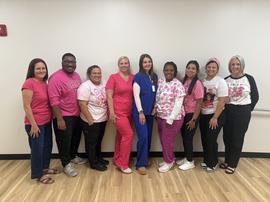 RN Bridge class wearing pink