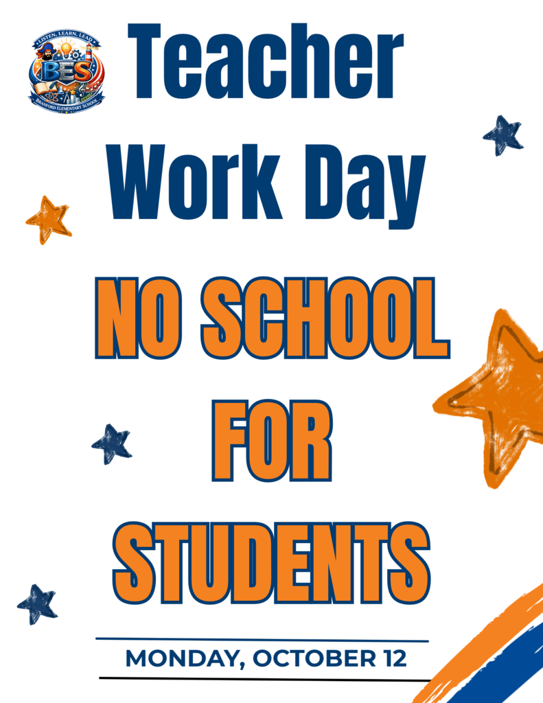 Teacher Work Day this Monday, October 12th.  NO School for students.