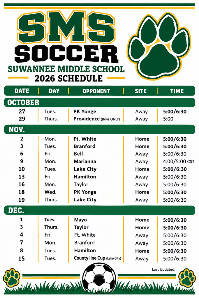 soccer schedule