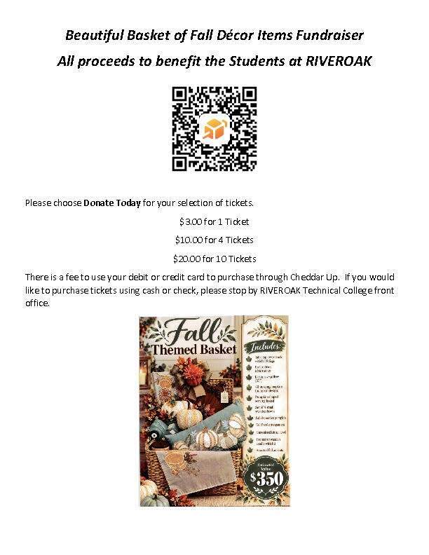Basket raffle for students to go to Skills competition