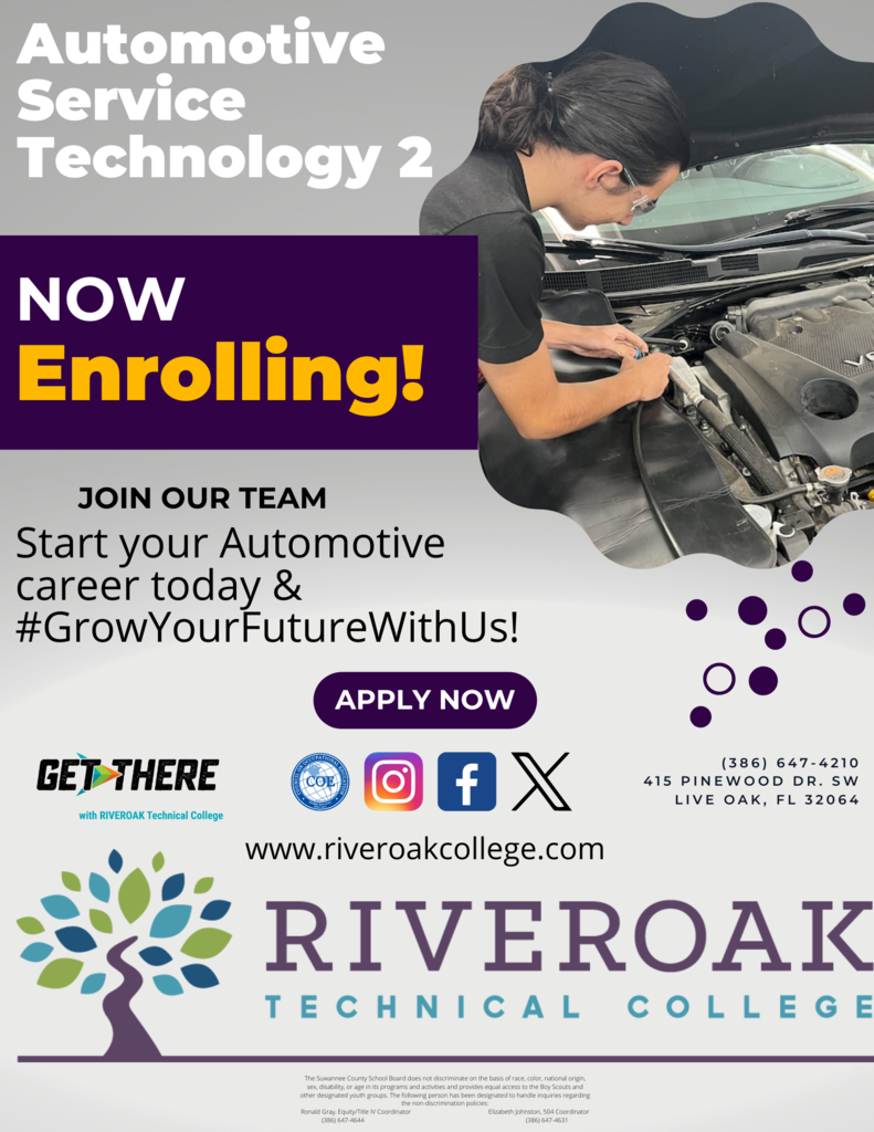 Now Enrolling for the Automotive Service Technology II Program!
