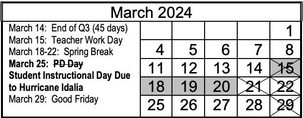 March 2024 Schedule